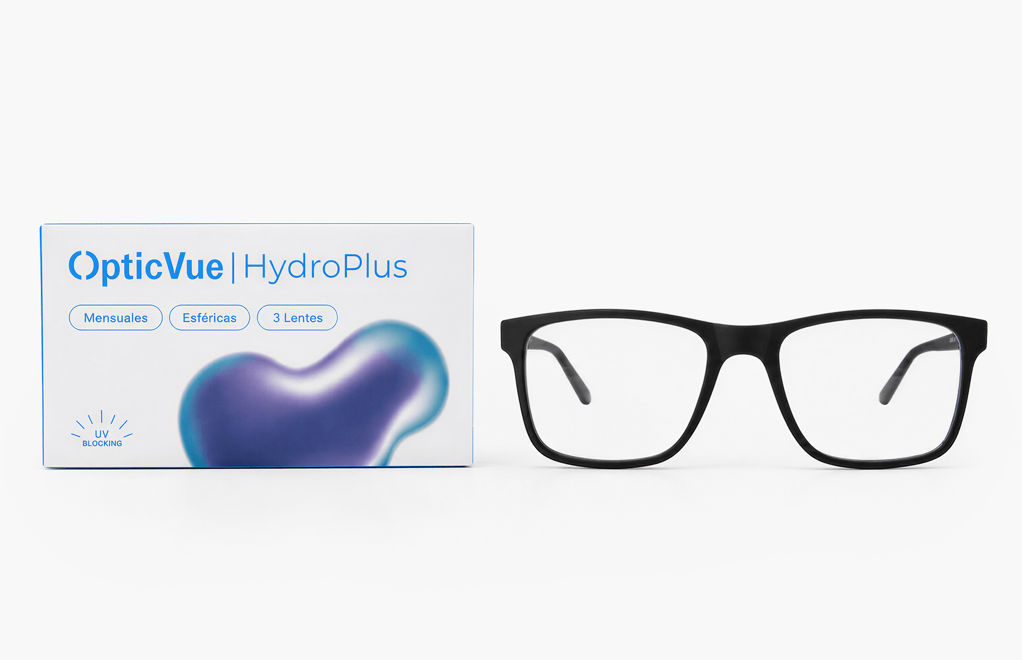 3 lentillas Mensuales HydroPlus + Gafas de Lectura para Presbicia
