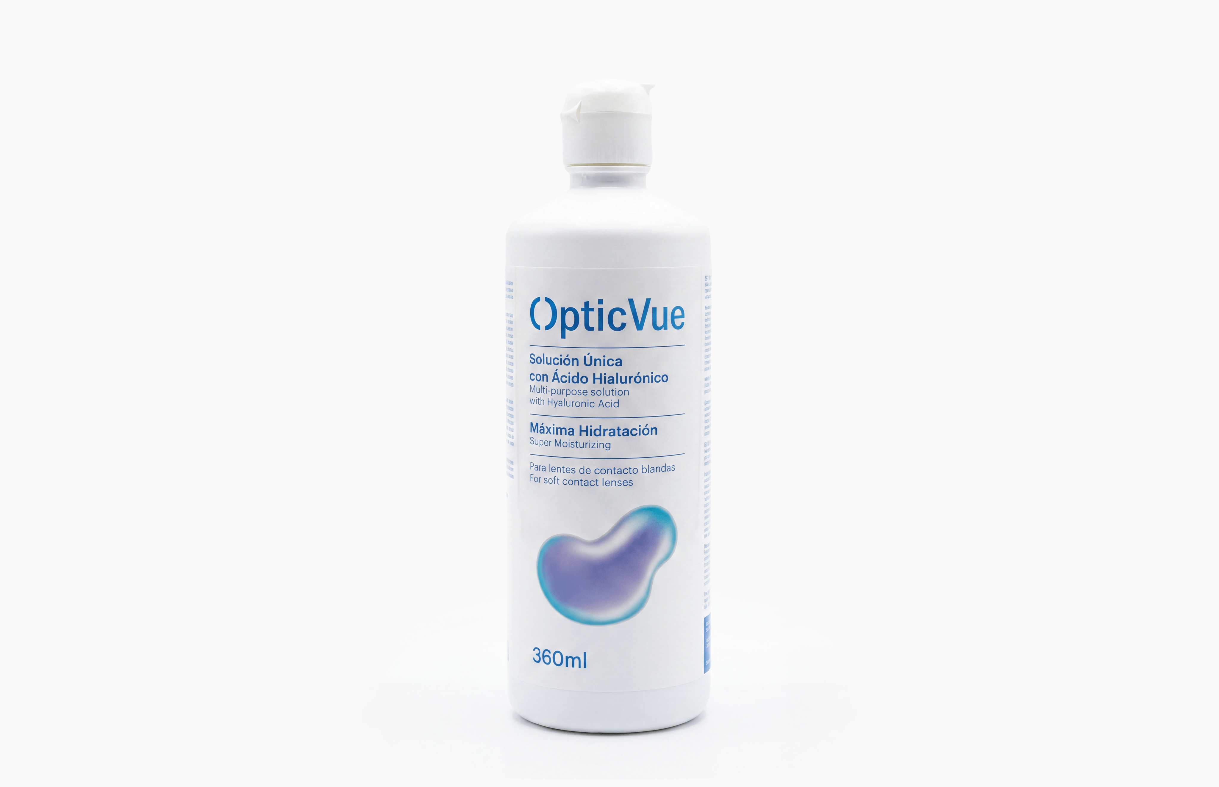 Lentillas Mensuales miopía HighOxygen pack 6 meses solución óptica OpticVue con ácido hialurónico de 360ml