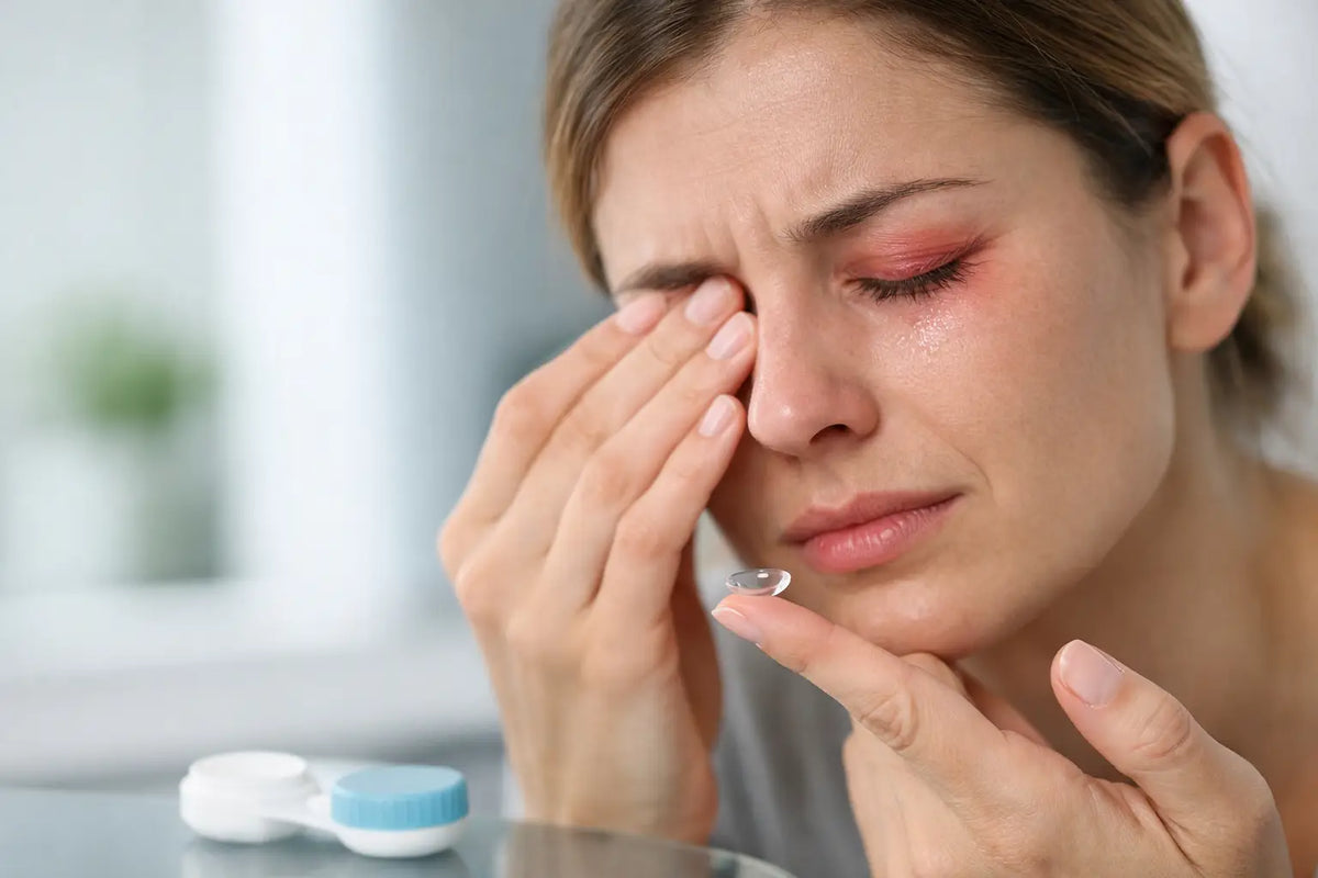 Caso de alergia ocular y uso de lentillas