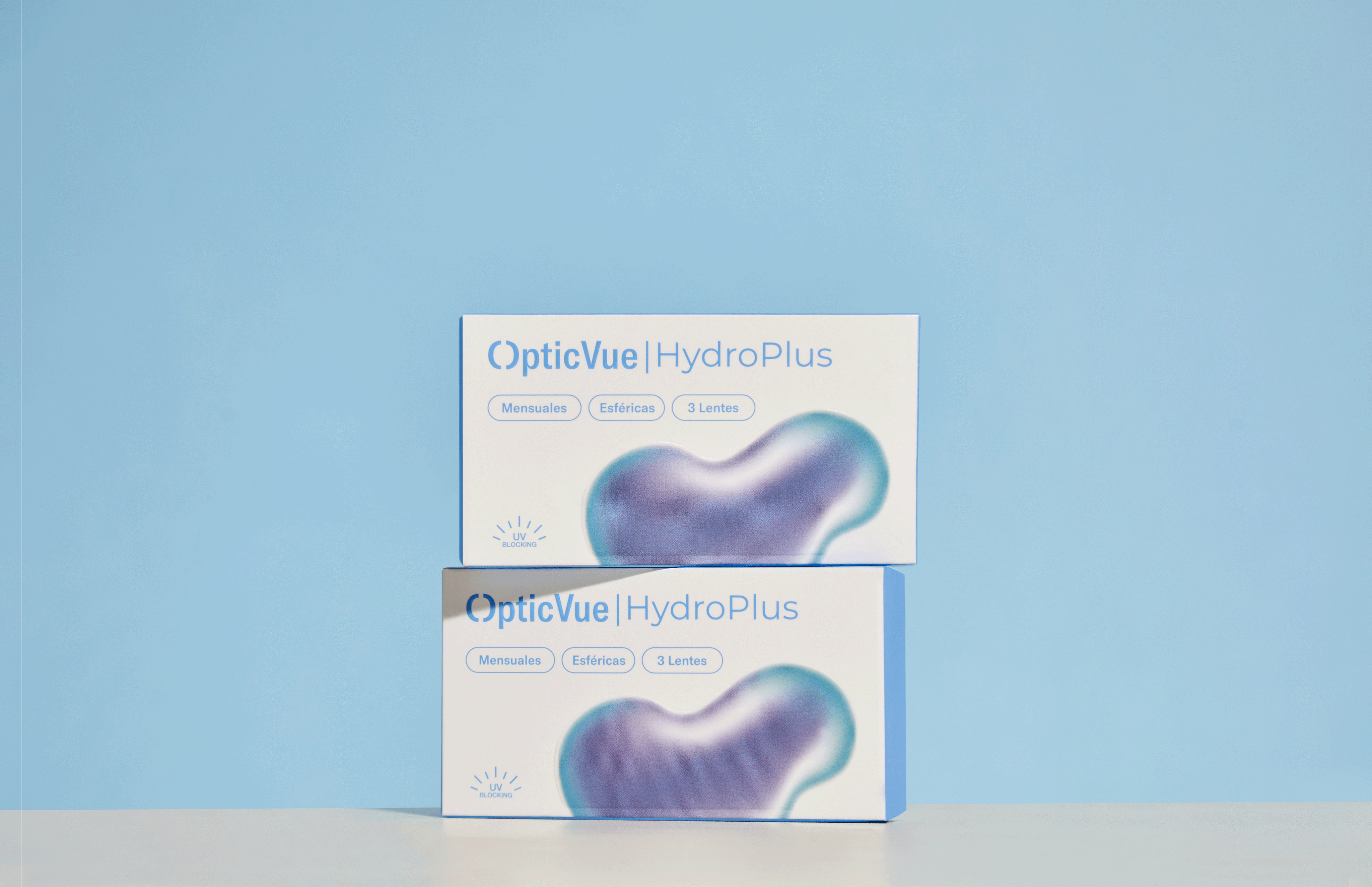 Lentillas Mensuales para miopía HydroPlus pack 6 meses, cajas de lentillas OpticVue HydroPlus.